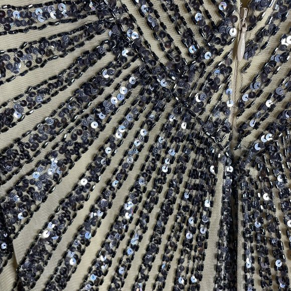 Basix Black Label Sequin Beaded Sleeveless Mini Dress Size 4 Cocktail Formal - Picture 8 of 9